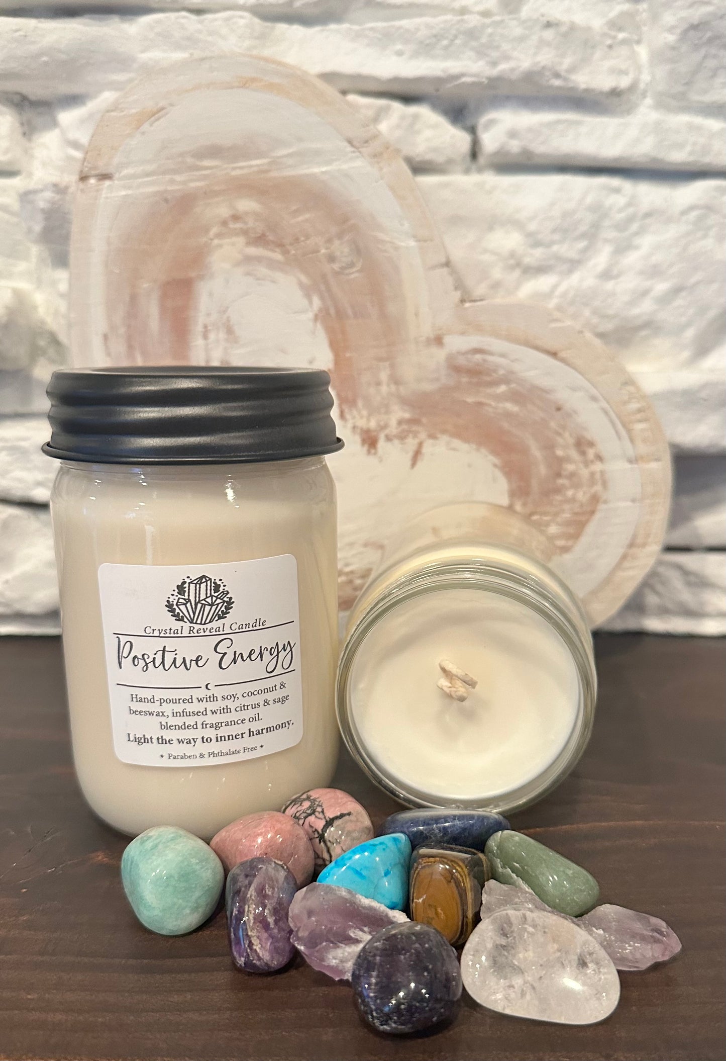 Positive Energy Crystal Reveal Candle - Citrus & Sage