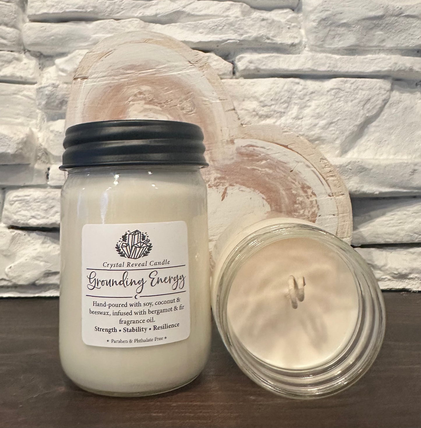 Grounding Energy – Crystal Reveal Candle - Bergamot & Fir