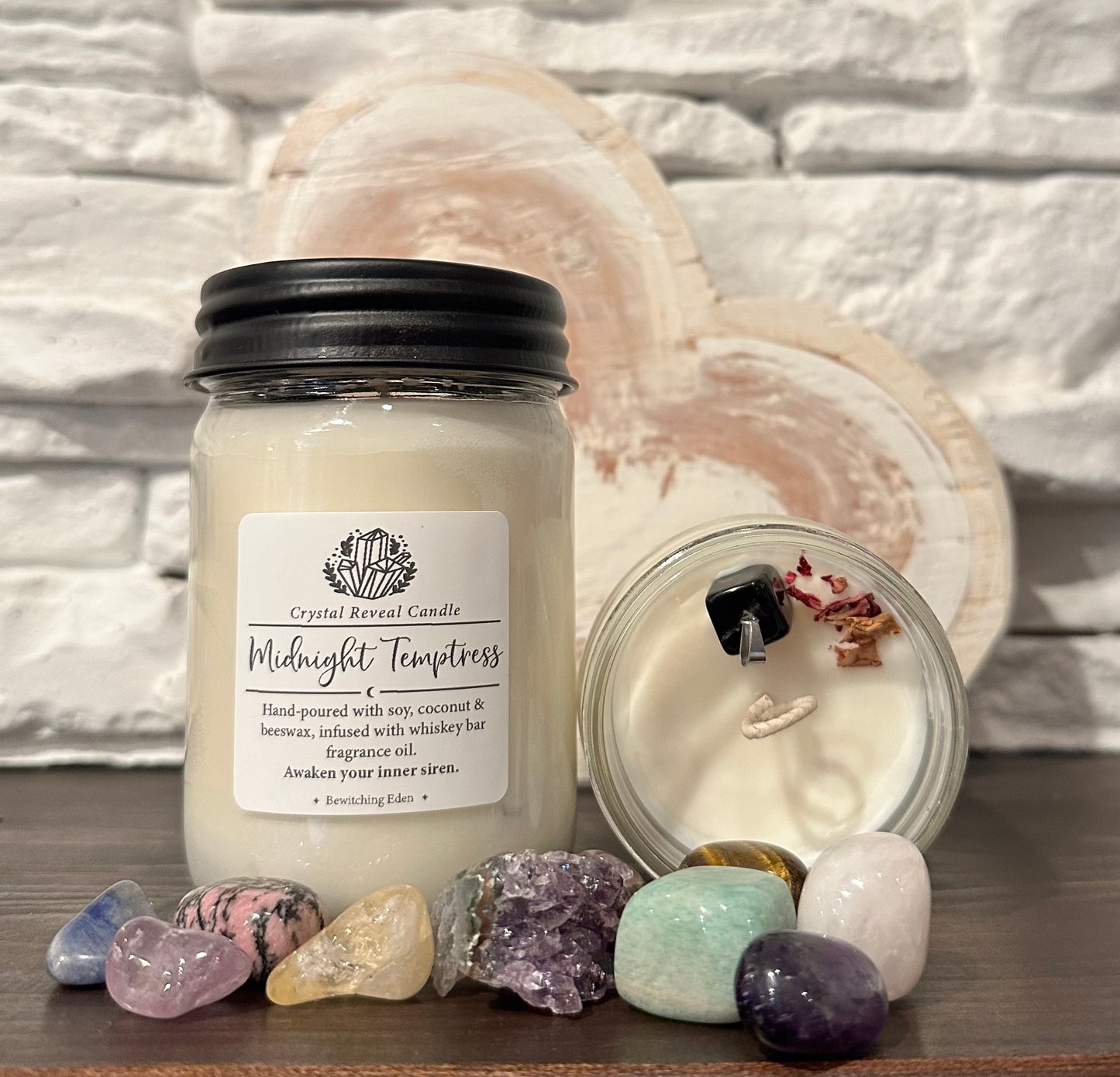 Midnight Temptress Crystal Reveal Candle - Whiskey Bar