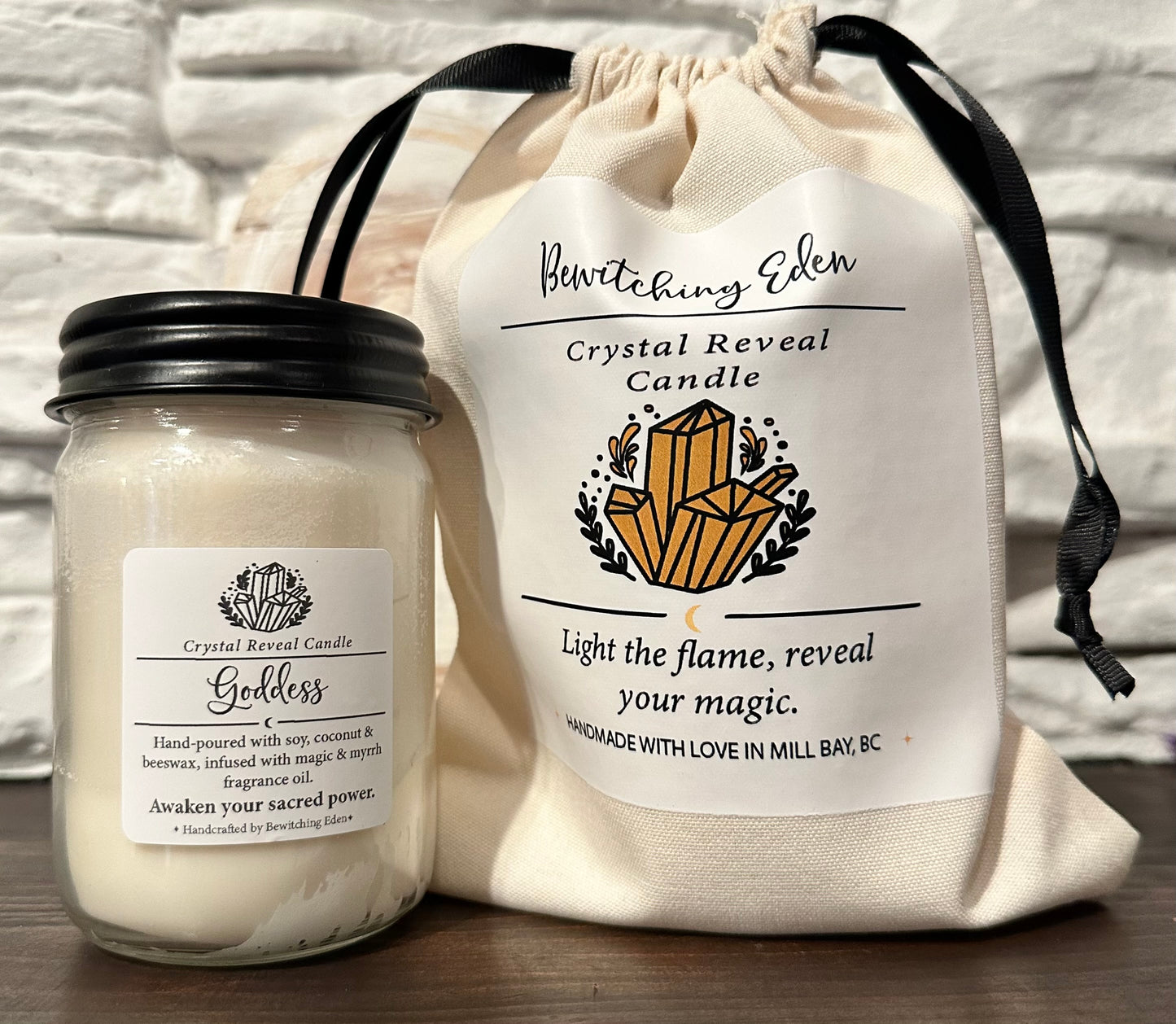 Goddess Crystal Reveal Candle - Magic & Myrrh
