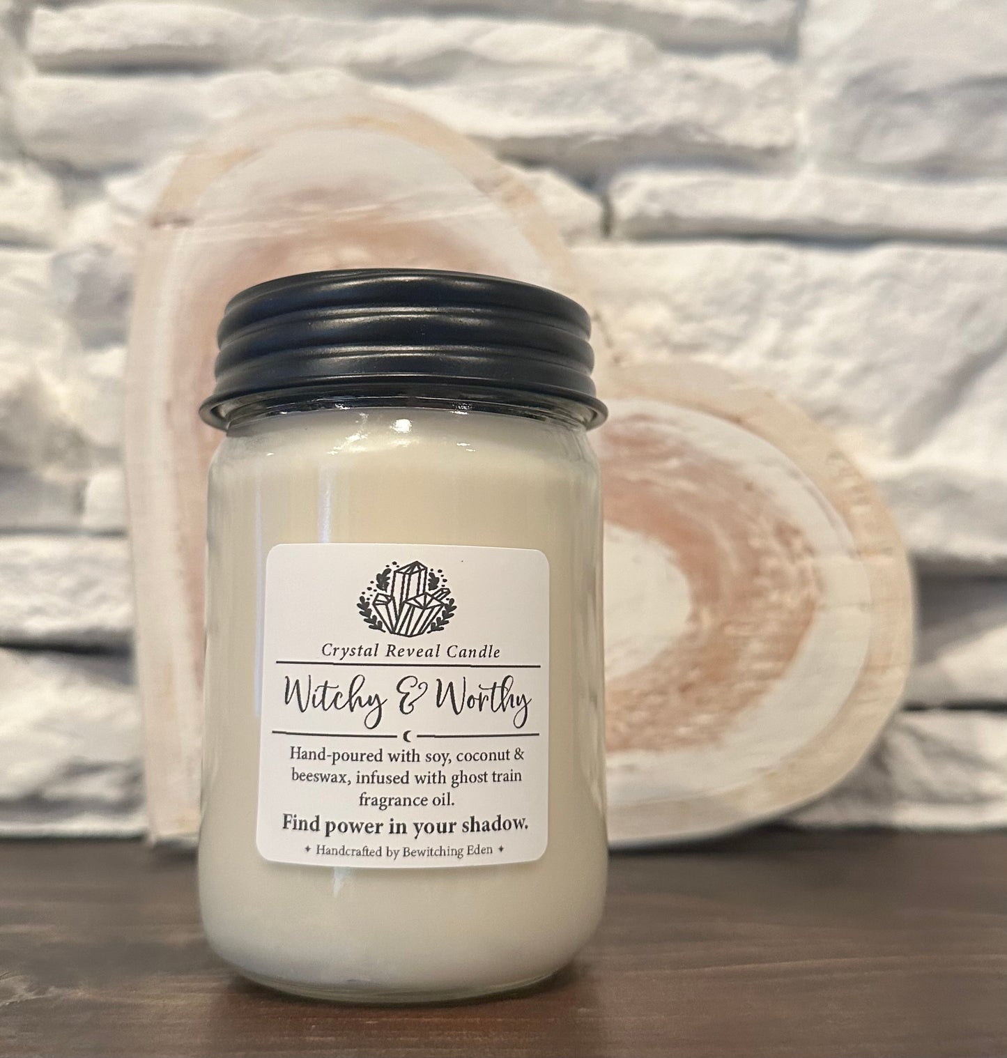 Witchy & Worthy Crystal Reveal Candle  - Ghost Train