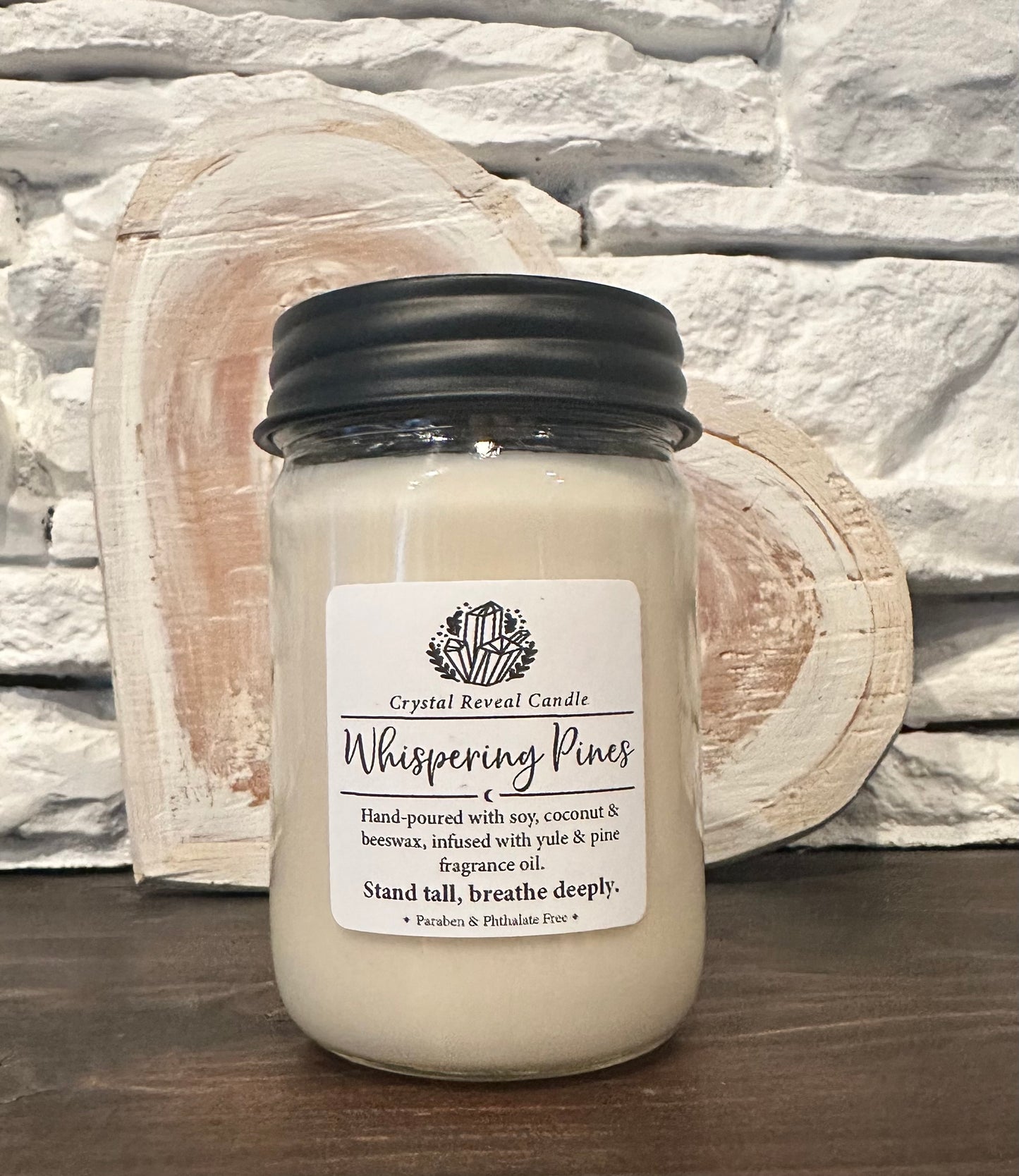 Whispering Pines Crystal Reveal Candle - Yule & Pine