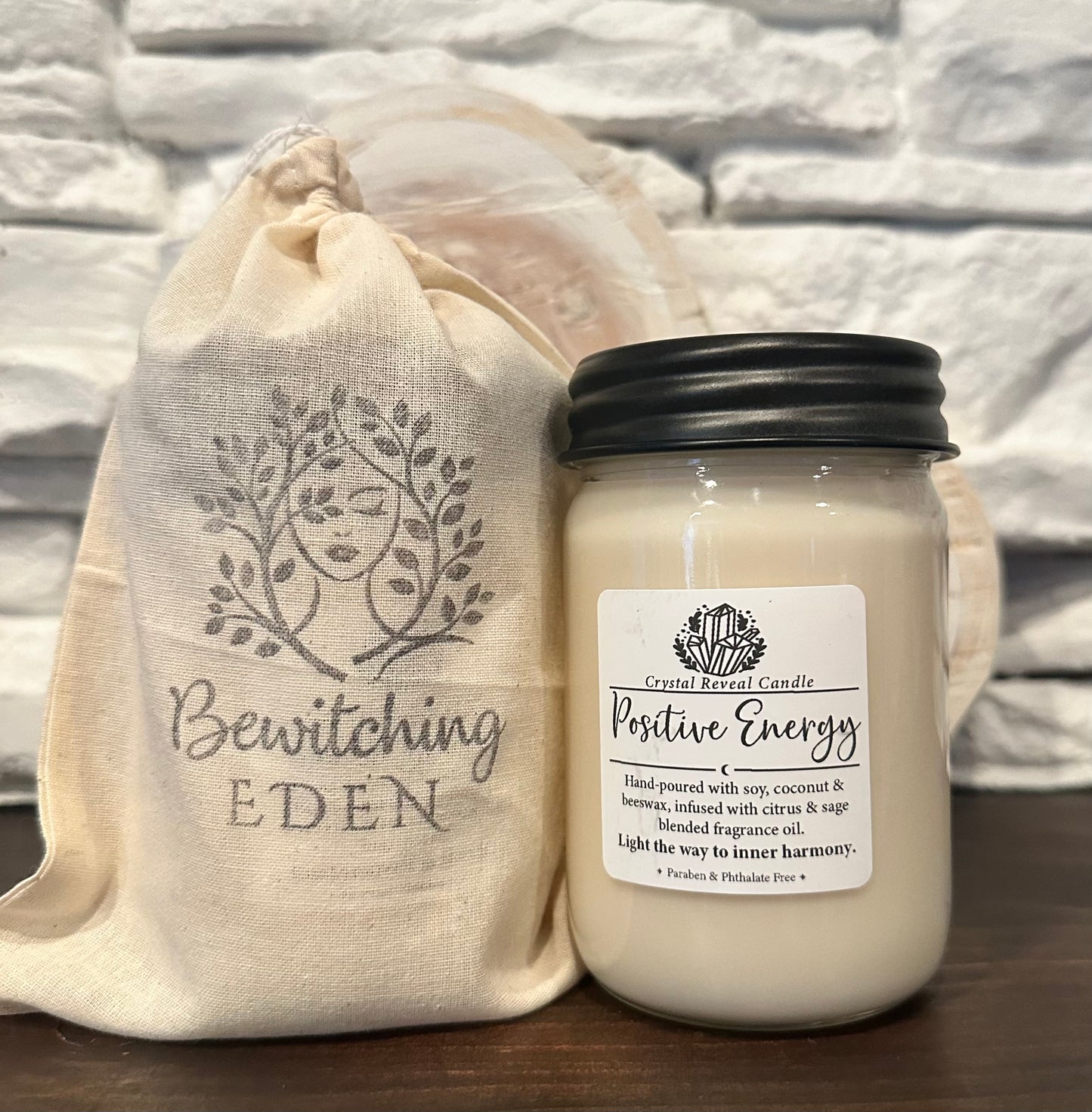 Positive Energy Crystal Reveal Candle - Citrus & Sage