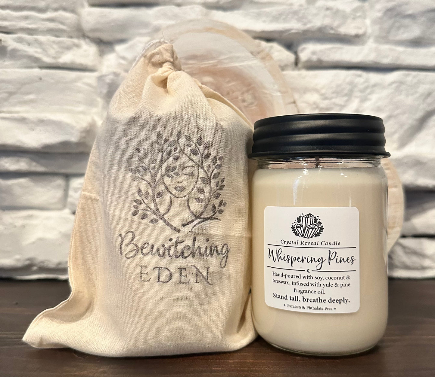 Whispering Pines Crystal Reveal Candle - Yule & Pine