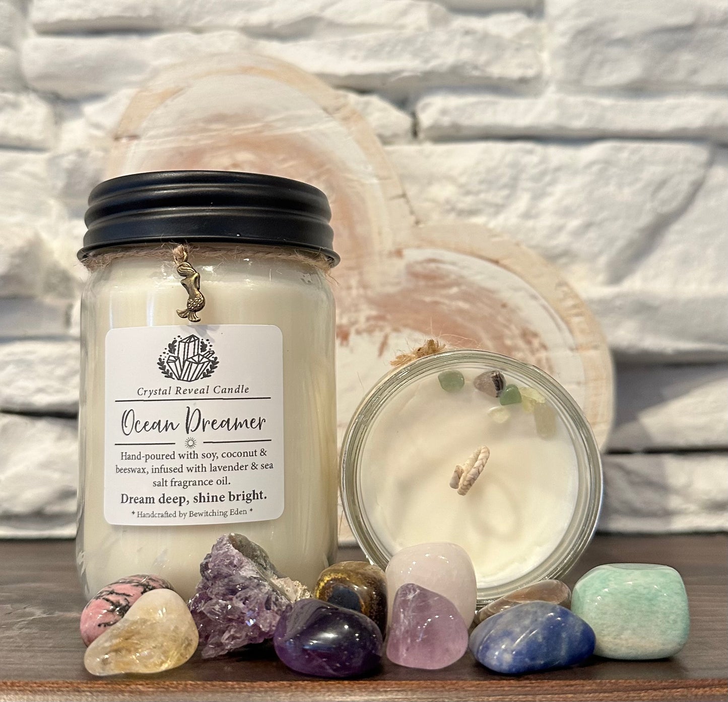 Ocean Dreamer Crystal Reveal Candle - Lavender & Sea Salt