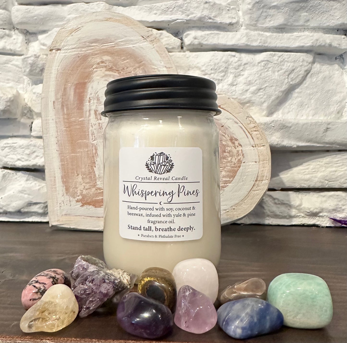 Whispering Pines Crystal Reveal Candle - Yule & Pine