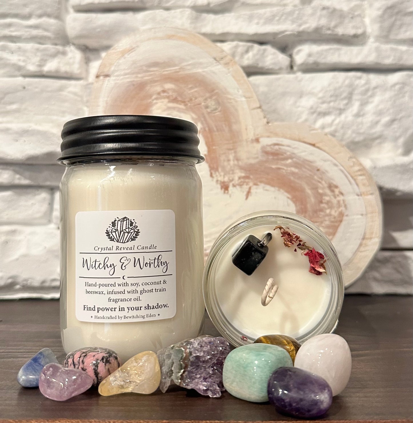 Witchy & Worthy Crystal Reveal Candle  - Ghost Train