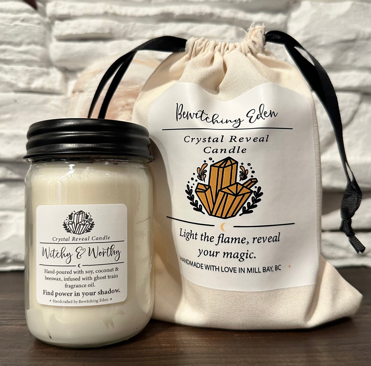 Witchy & Worthy Crystal Reveal Candle  - Ghost Train