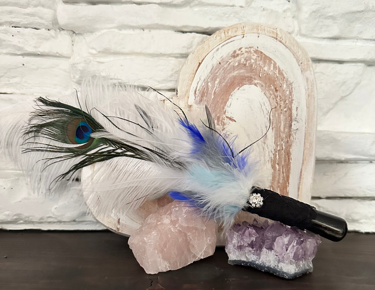 Silver Sheen Obsidian Smudging Wand