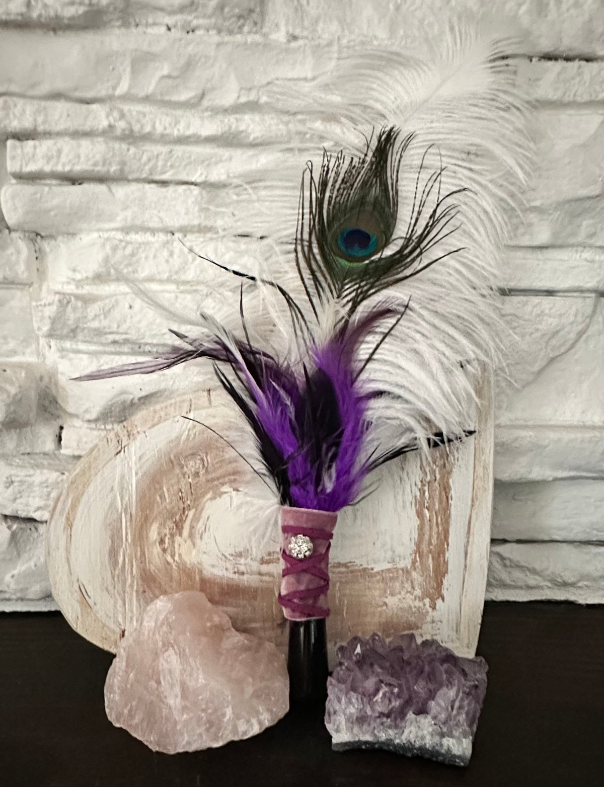 Silver Sheen Obsidian Smudging Wand