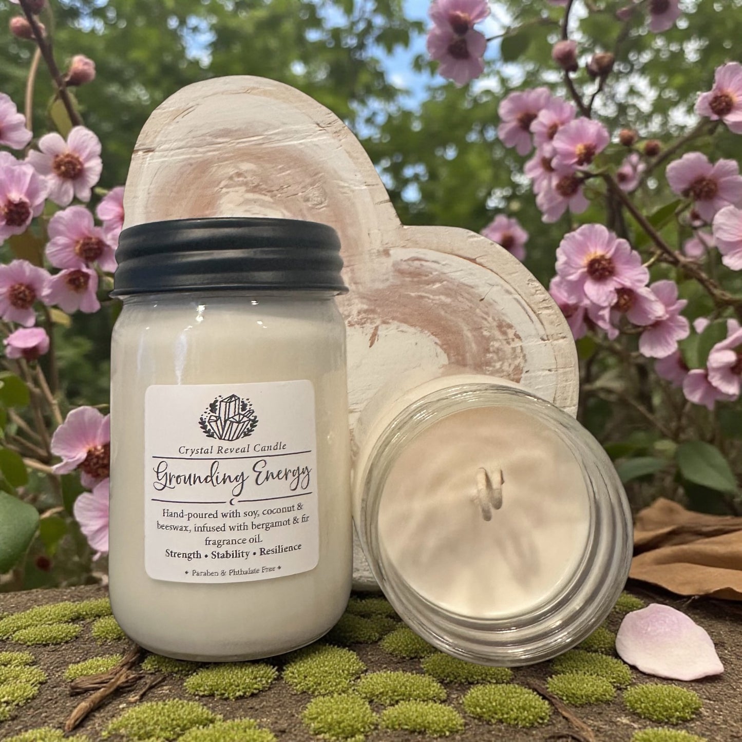 Grounding Energy – Crystal Reveal Candle - Bergamot & Fir