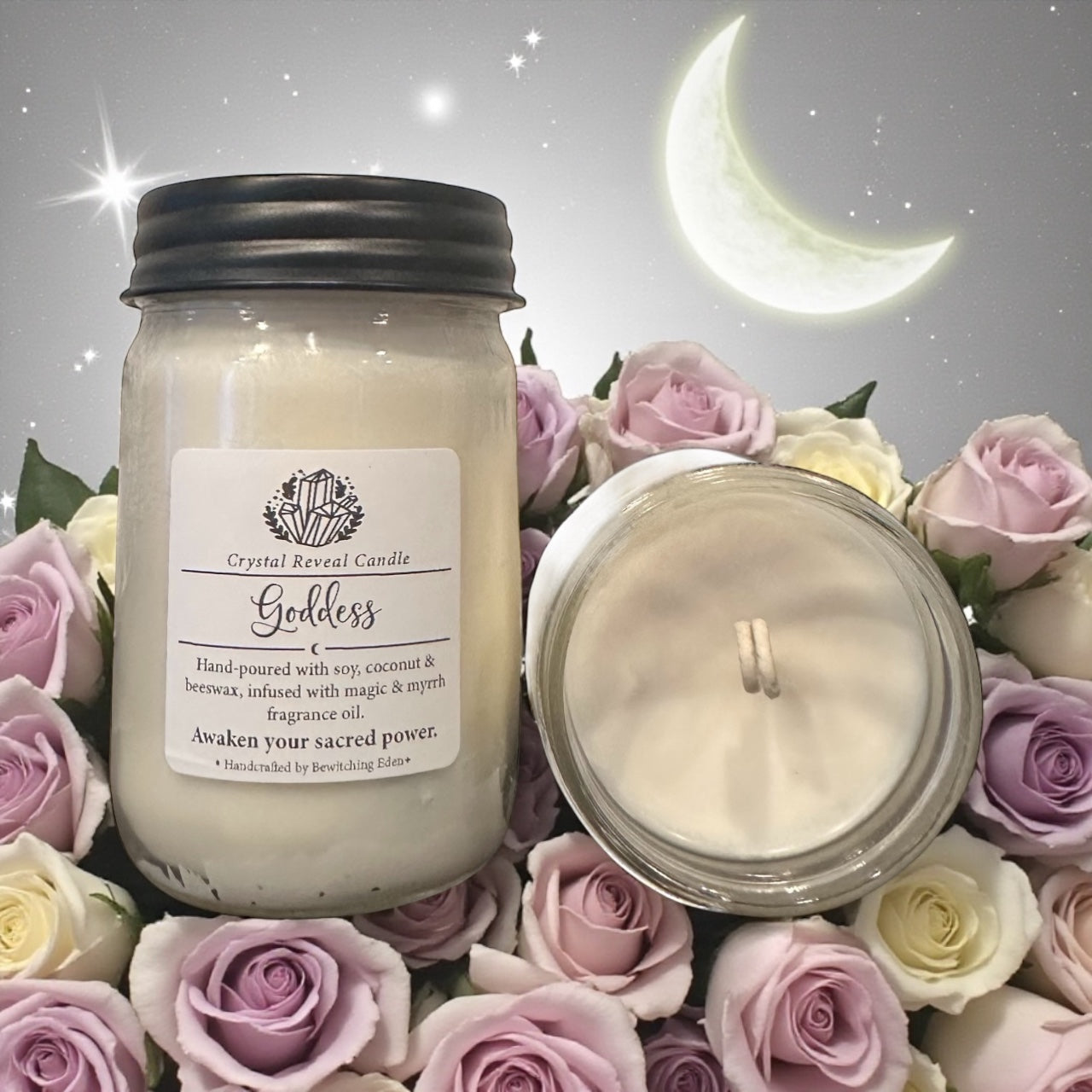 Goddess Crystal Reveal Candle - Magic & Myrrh
