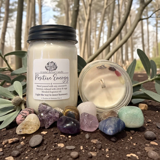 Positive Energy Crystal Reveal Candle - Citrus & Sage