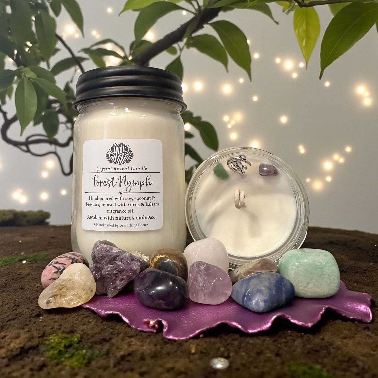 Forest Nymph Crystal Reveal Candle - Citrus & Balsam