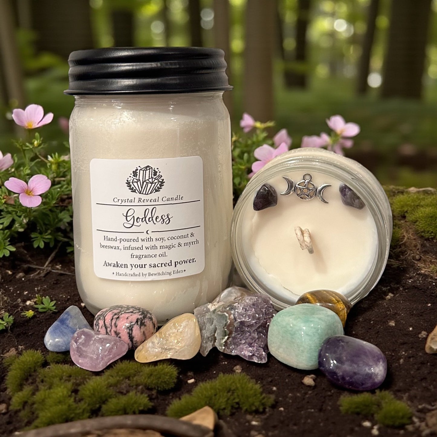 Goddess Crystal Reveal Candle - Magic & Myrrh