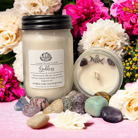 Goddess Crystal Reveal Candle - Magic & Myrrh